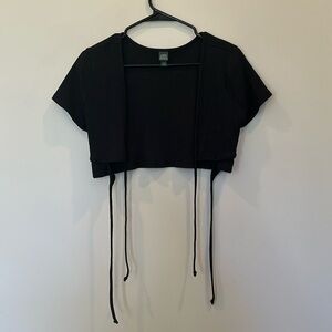 wild fable, black cross tie crop top, size Medium